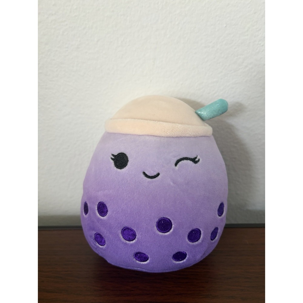 Squishmallow 5" Poplina Purple Boba Tea Plush Toy Food Squad